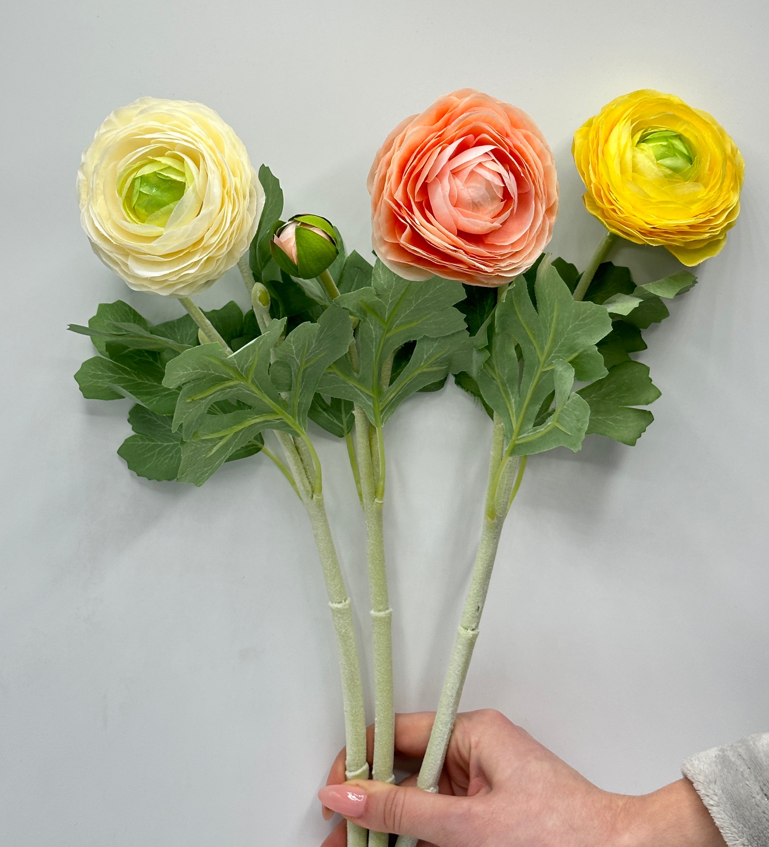 Stelo di ranuncolo finto - Fiore artificiale - Multicolore - Italia Stelo di ranuncolo finto - Fiore artificiale - Multicolore - Italia