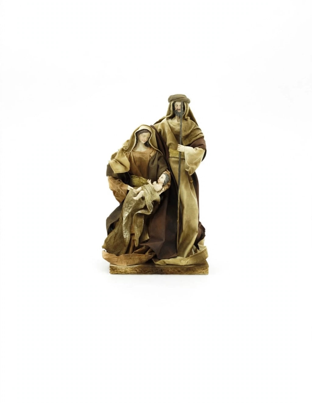 NATIVITÀ-CON ABITI BEIGE E MARRONI-H30cm