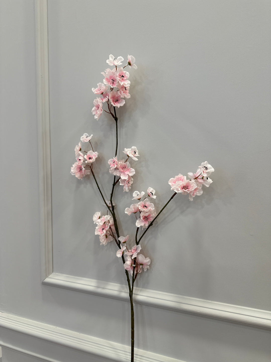 RAMO DI PESCO-ROSA -CON 2 STELI REALISTICO-H 80 cm