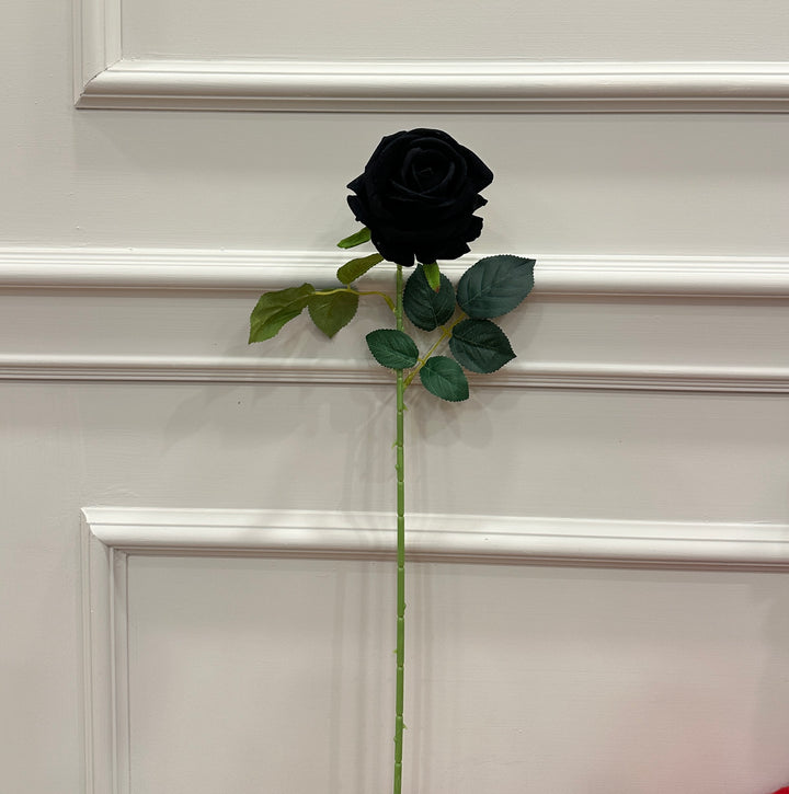 ROSA-NERA-IN VELLUTO-stelo H70cm