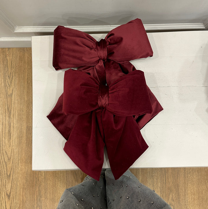 FIOCCO-IN-VELLUTO-PUNTALE-BOURDEAUX-DISPONIBILE IN DUE DIMENSIONI -40cm/30cm