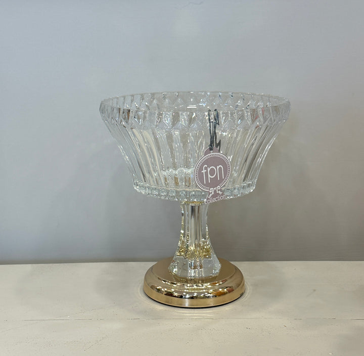 Alzata-in vetro-lavorazione come in foto-unica misura H26cm X 24cm