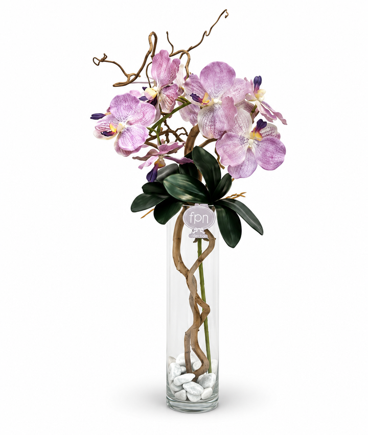 VASO-COMPOSTO-CON ORCHIDEA VANDA-H80cm
