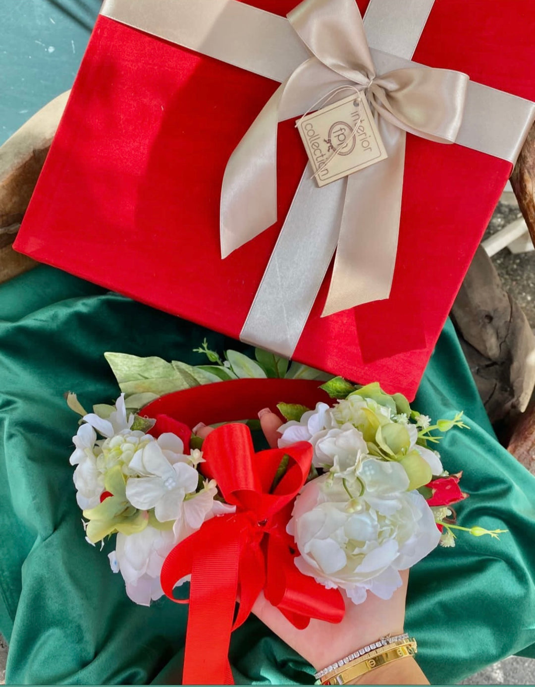 Corona laurea bianco e verde