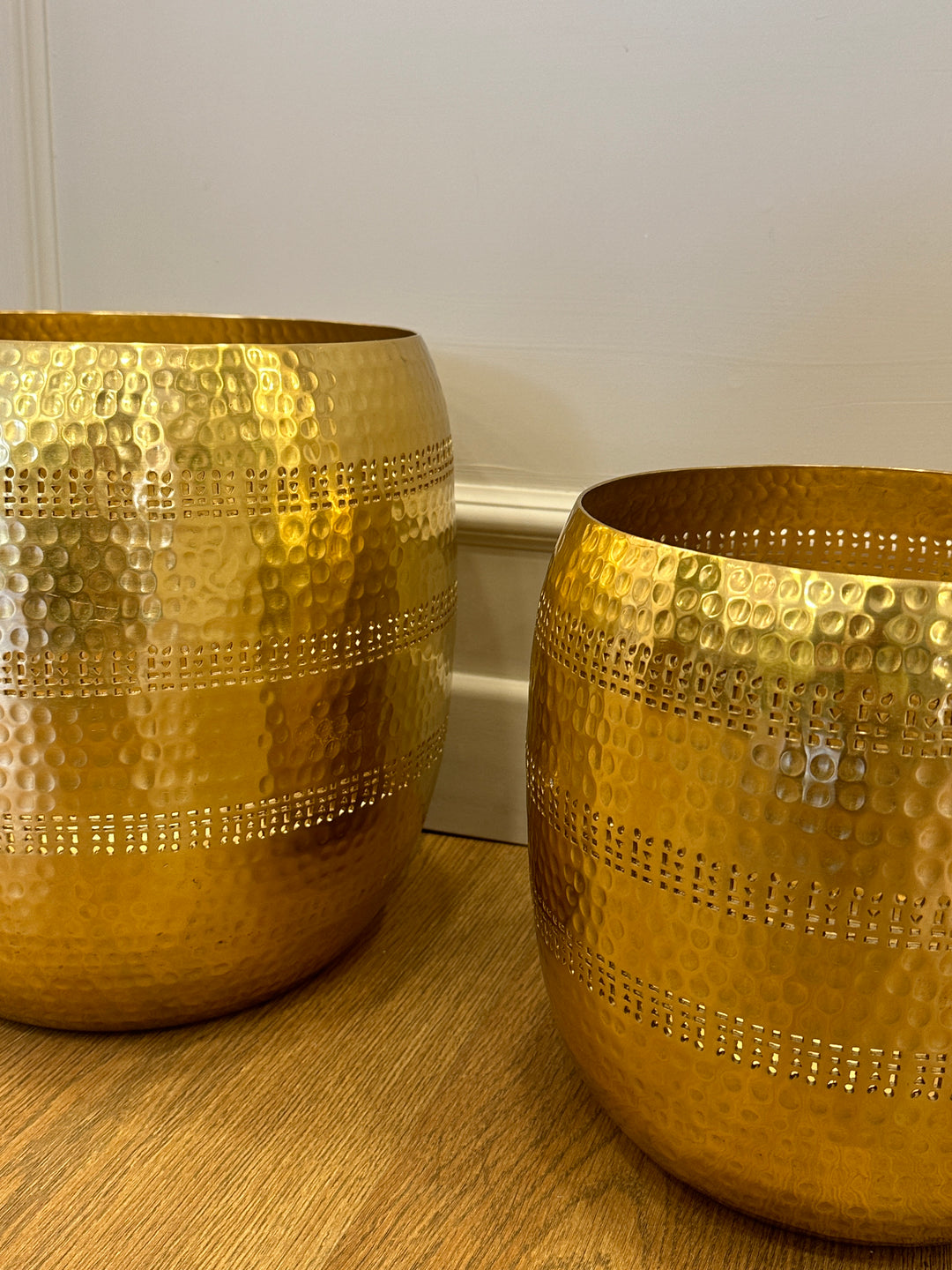 VASO-ORO-IN LATTA-LAVORATO A MANO-DISPONIBILE IN DUE DIMENSIONI.