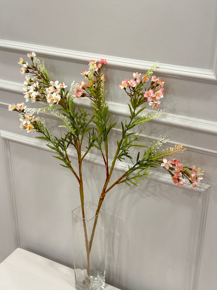 FIORI-DI MELO-A TRE STELI-CON RAMO CERATO-SAGOMABILE-H88cm