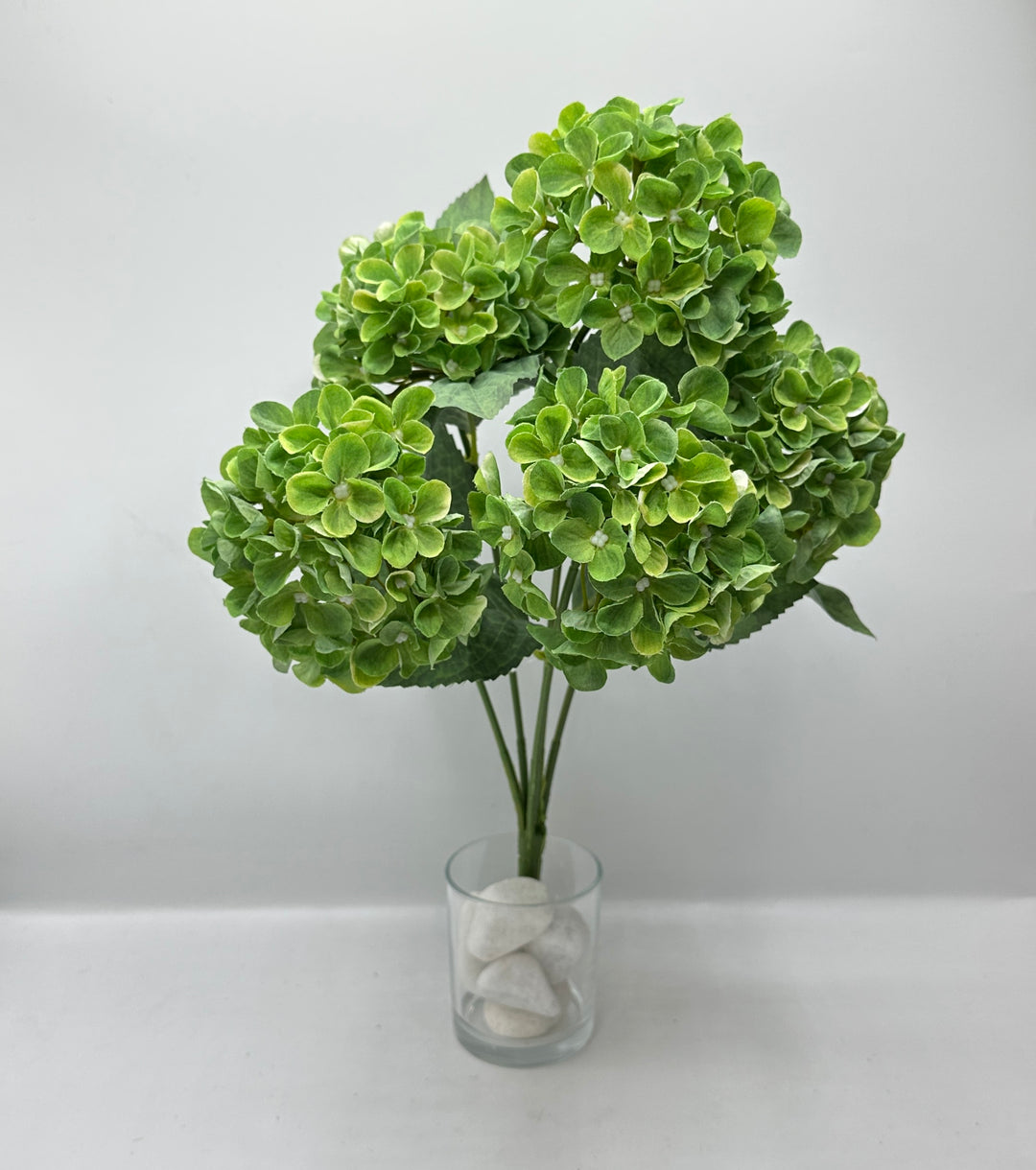 CIUFFO DI ORTENSIA-CON PETALI WIBURNO- A 5 STELI- H55cm