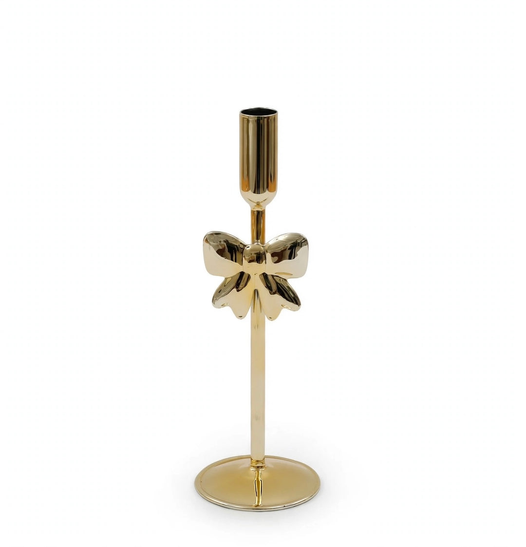 CANDELABRO-H27cm-ORO CON FIOCCO