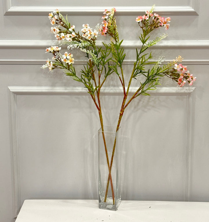 FIORI-DI MELO-A TRE STELI-CON RAMO CERATO-SAGOMABILE-H88cm