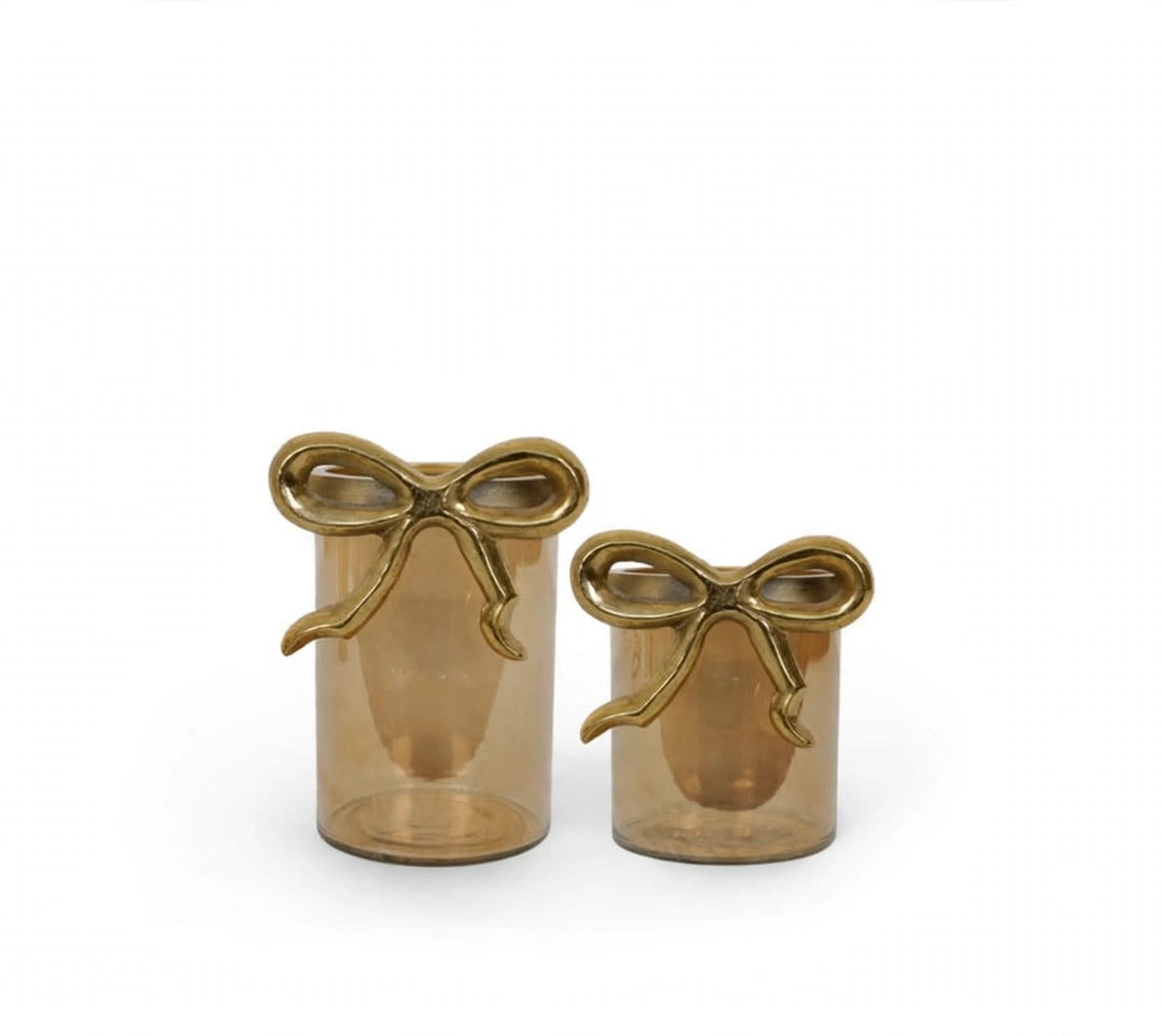 BICCHIERE-IN VETRO E ALLUMINIO DORATO-DISPONIBILE IN DUE DIMENSIONI