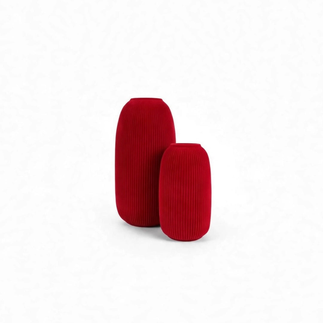 VASO-IN CERAMICA-RIVESTITO IN VELLUTO-DISPONIBILE IN DUE DIMENSIONI.