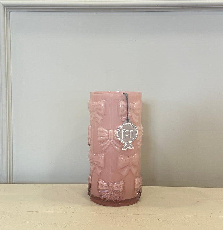 Vaso-in vetro-rosa lavorazione come in foto-unica dimensione.