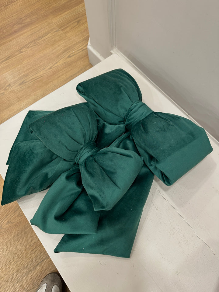 FIOCCO-IN-VELLUTO-PUNTALE-VERDE-DISPONIBILE IN DUE DIMENSIONI-40cm/30cm