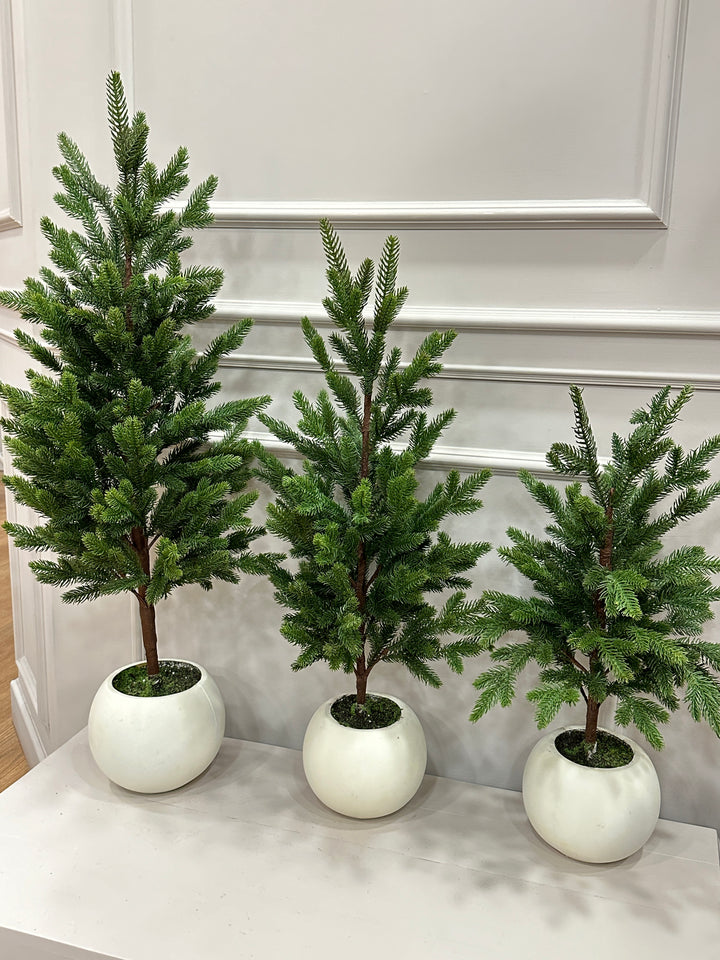 ALBERO-IN PE-REALISTISCO-con vaso bianco- disponibile in tre dimensioni.