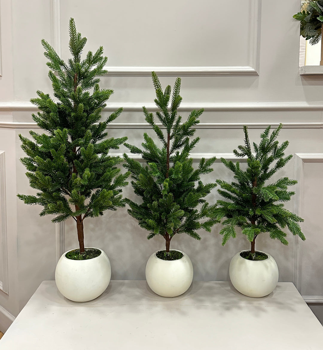 ALBERO-IN PE-REALISTISCO-con vaso bianco- disponibile in tre dimensioni.