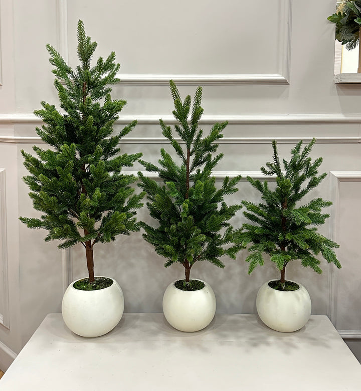 ALBERO-IN PE-REALISTISCO-con vaso bianco- disponibile in tre dimensioni.
