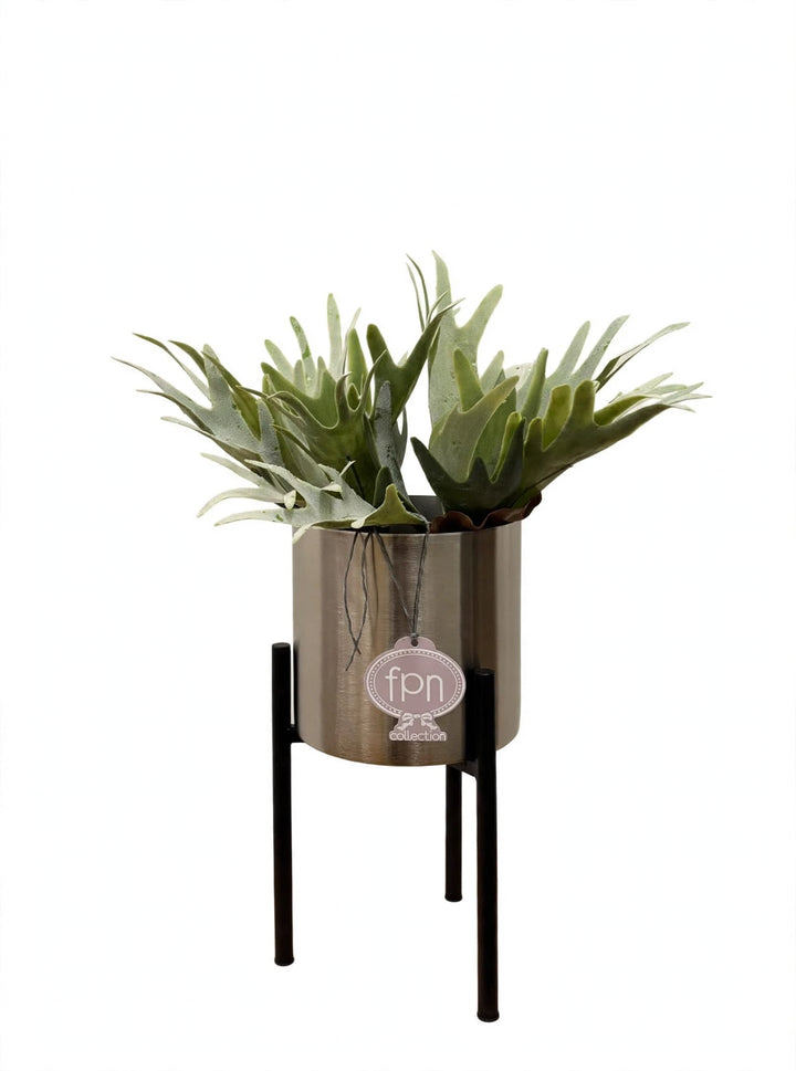 PLATICERIA-ARTIFICIALE-REAL TOUCH-COMPOSTA COME IN FOTO CON VASO SOTTOPIANTA  DISPONIBILE IN 3 COLORAZIONI-H40cm