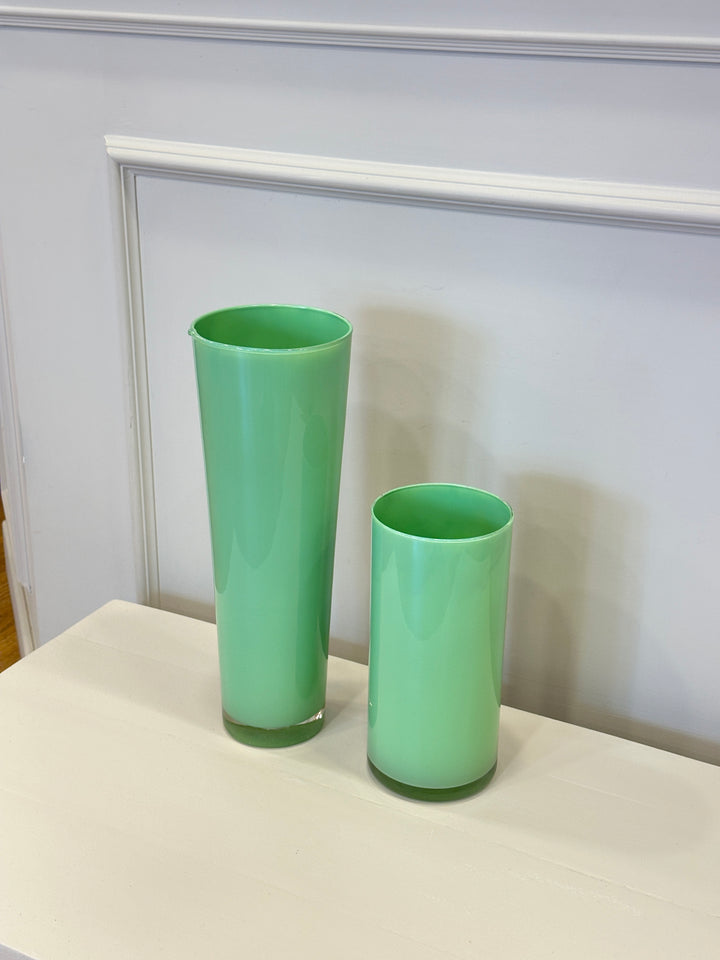 VASO-IN VETRO-COLOR VERDE MELA-DISPONIBILE IN 2 DIMENSIONI.