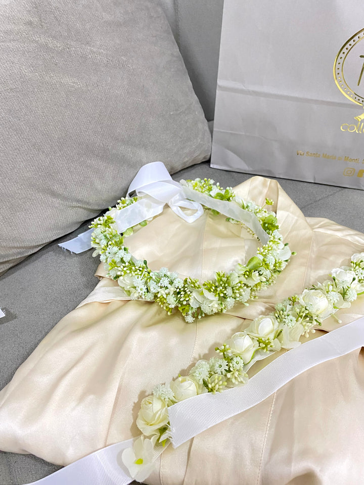 CORONCINA-MODELLO SPOSA-TONALITÀ-BIANCO-VERDE.