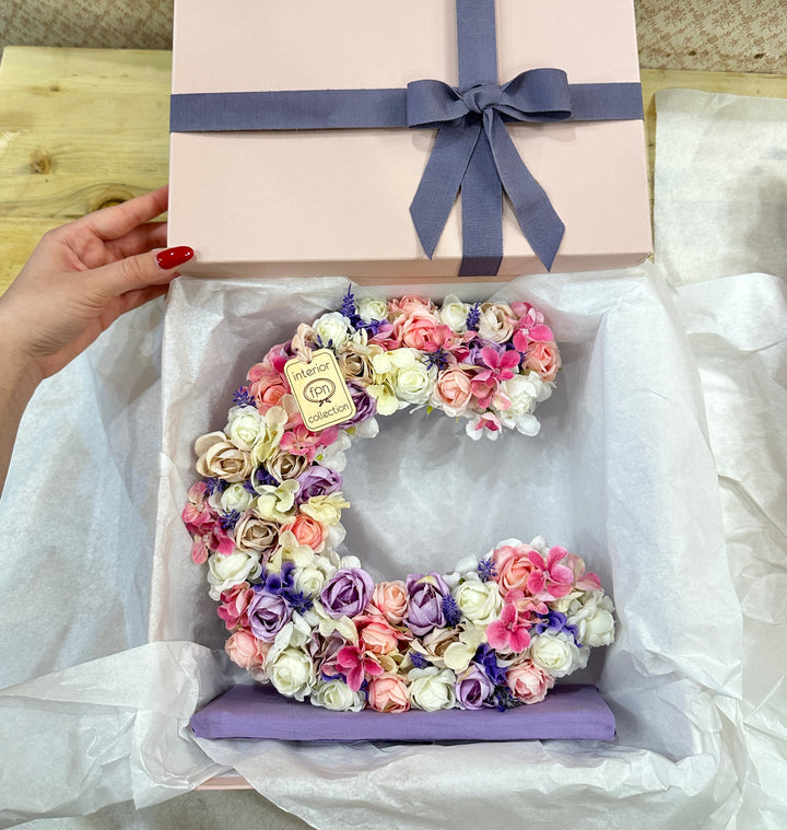 ARTIFICIAL FLOWER LETTER-palette Lilla