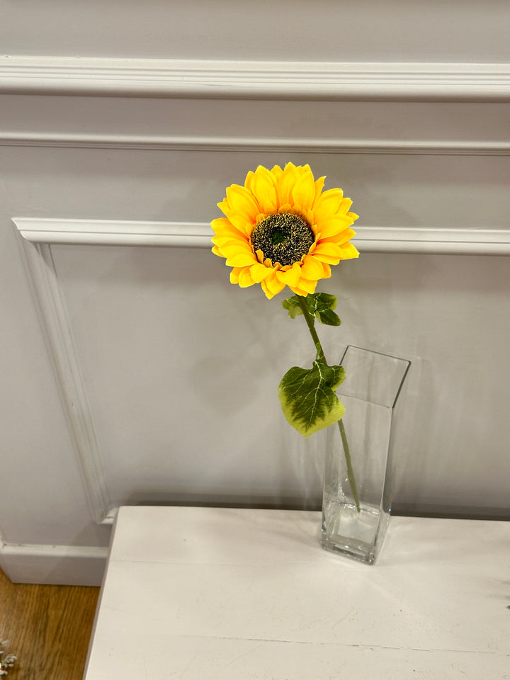 GIRASOLE-FLOCCATO-H65cm-STELO SAGOMABILE.