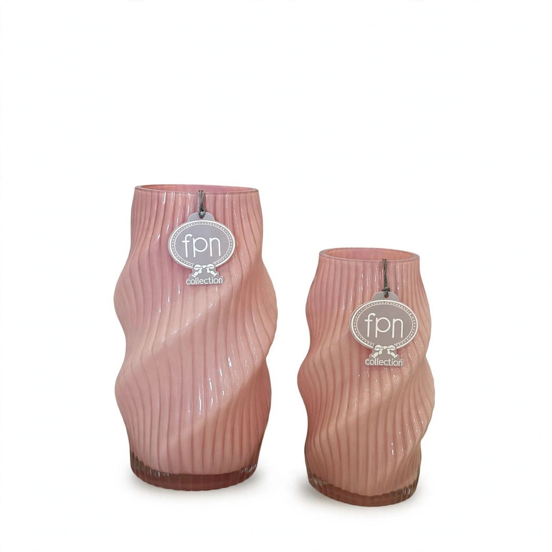 Vaso-in vetro-rosa lavorazione come in foto-disponibile in due dimensioni