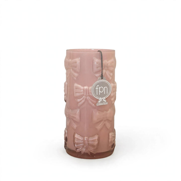 Vaso-in vetro-rosa lavorazione come in foto-unica dimensione.