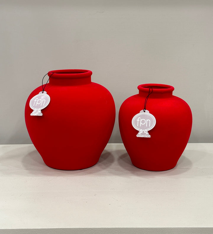 Vaso-rosso in velluto-disponibile in due dimensioni.