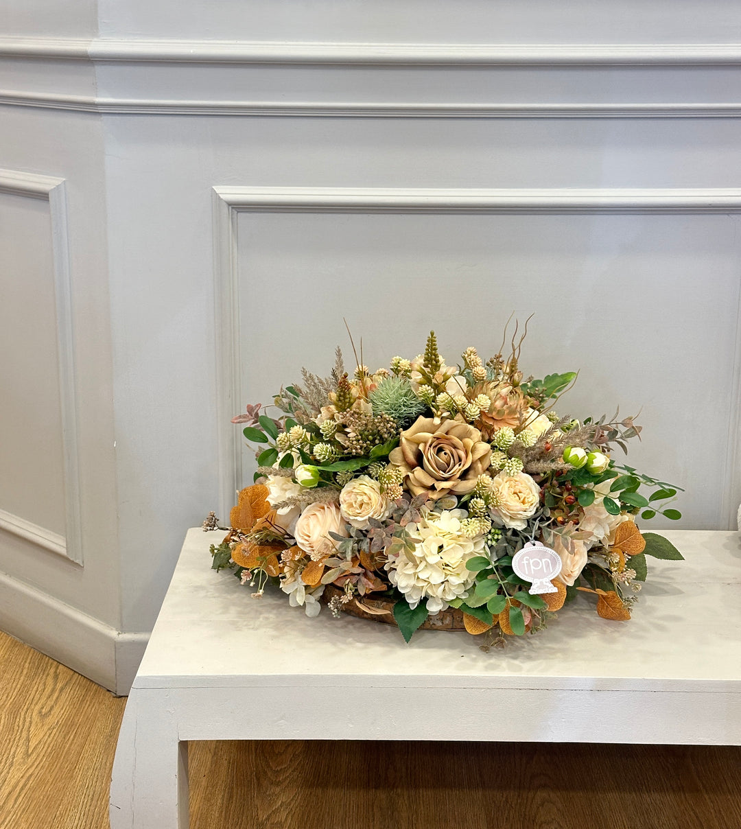 CENTROTAVOLA-AUTUNNALE-COMPOSTO COME IN FOTO-H35cm x lunghezza 50cm
