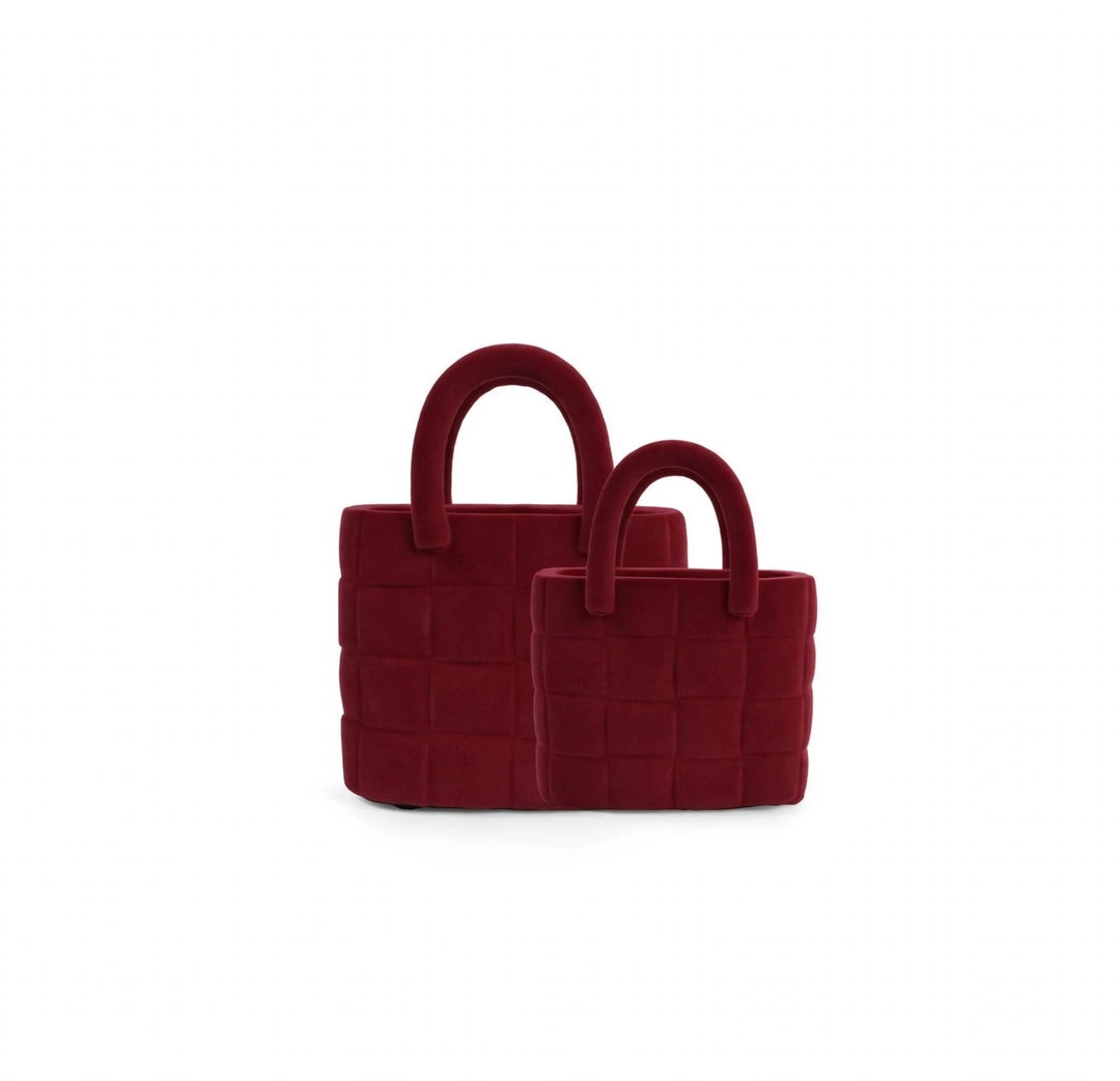 VASO-BORSA-IN CERAMICA-RIVESTITO IN VELLUTO-DISPONIBILE IN DUE DIMENSIONI