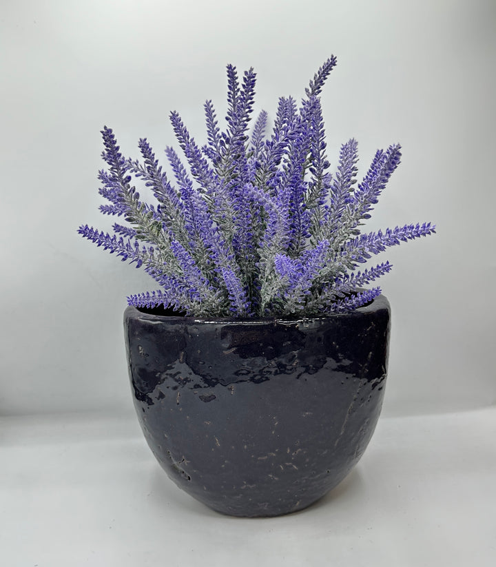 VASO-IN CERAMICA-VIOLA MISURE : H20x22x10