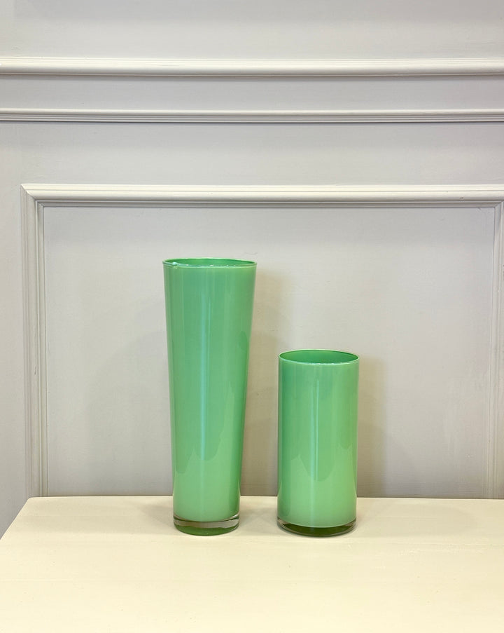 VASO-IN VETRO-COLOR VERDE MELA-DISPONIBILE IN 2 DIMENSIONI.