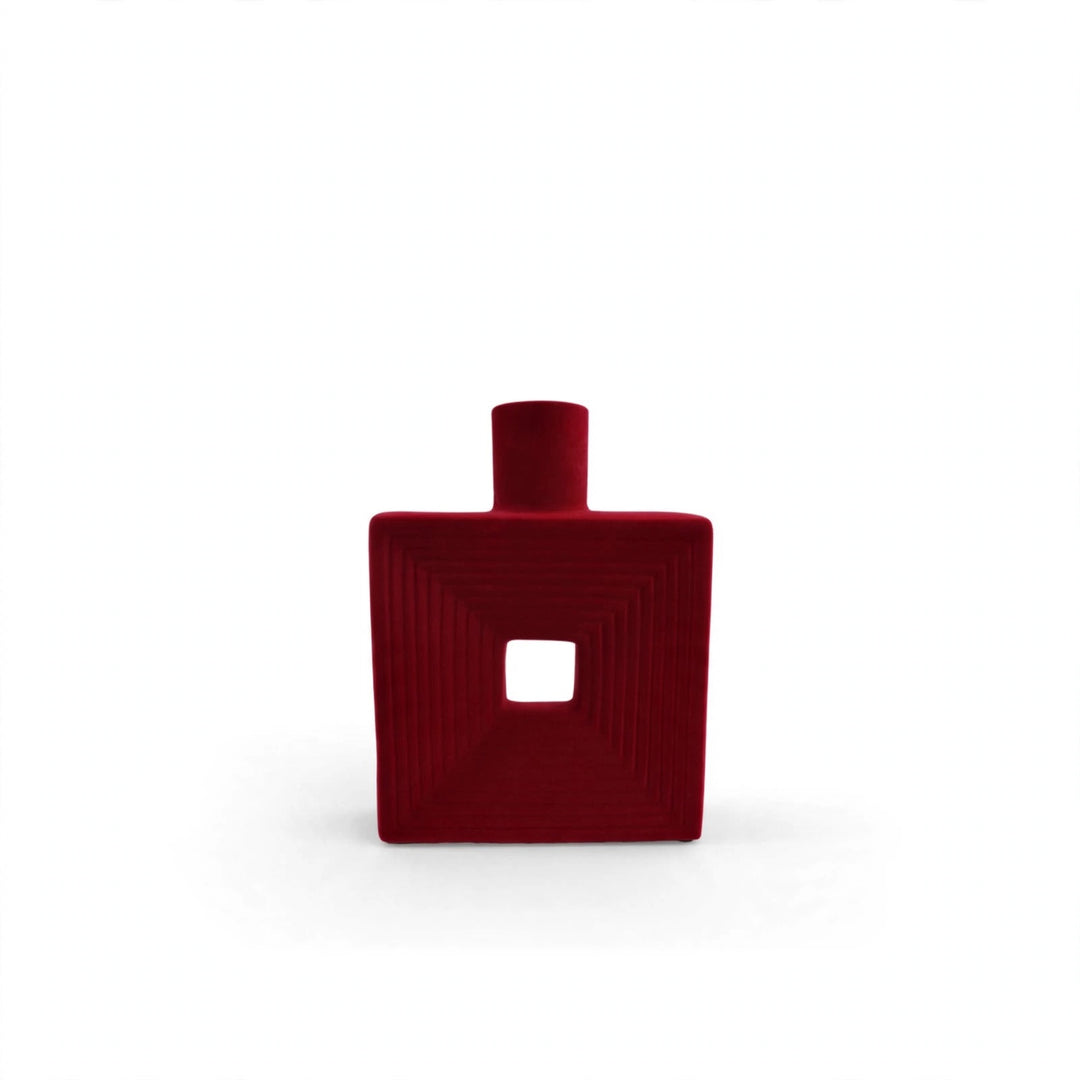 VASO-IN CERAMICO-RIVESTITO IN VELLUTO-H30cm x 22cm