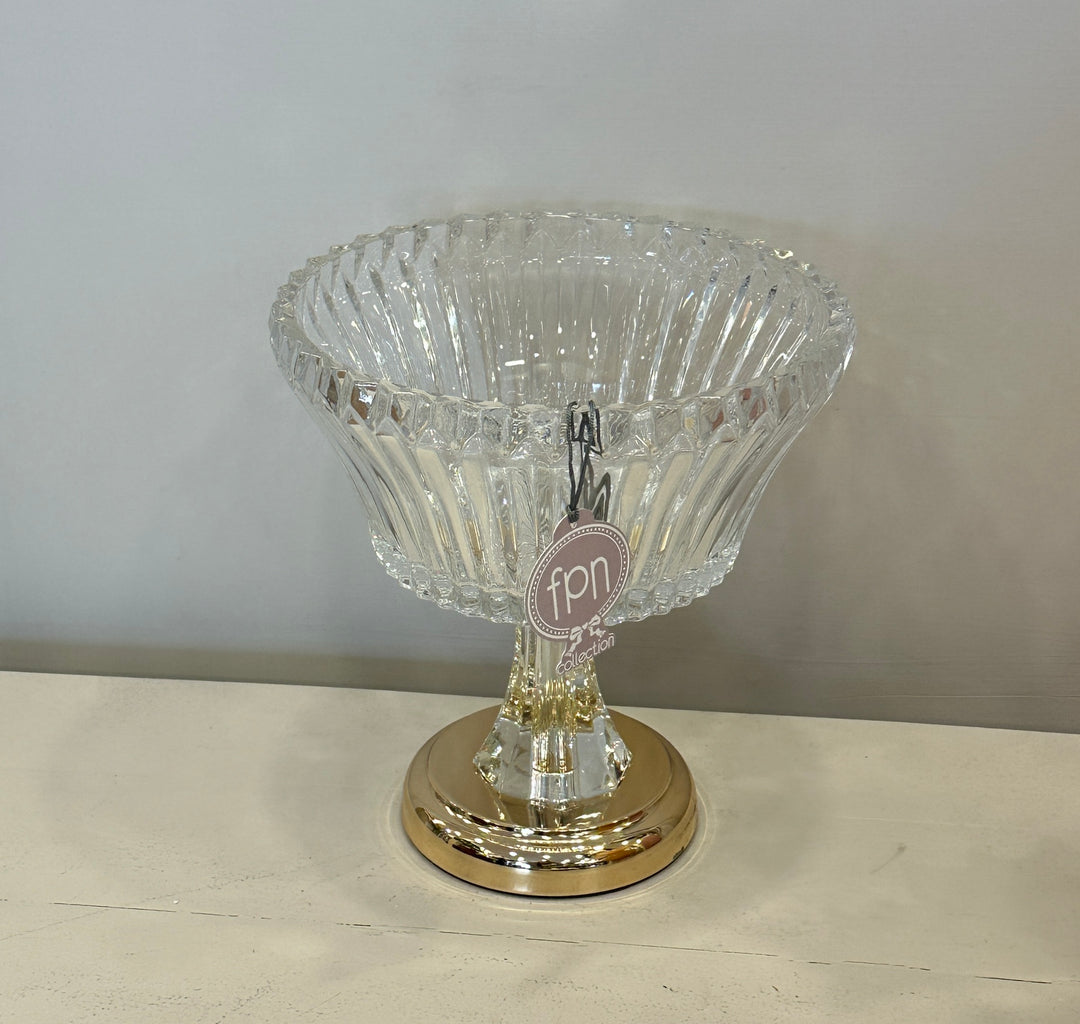 Alzata-in vetro-lavorazione come in foto-unica misura H26cm X 24cm