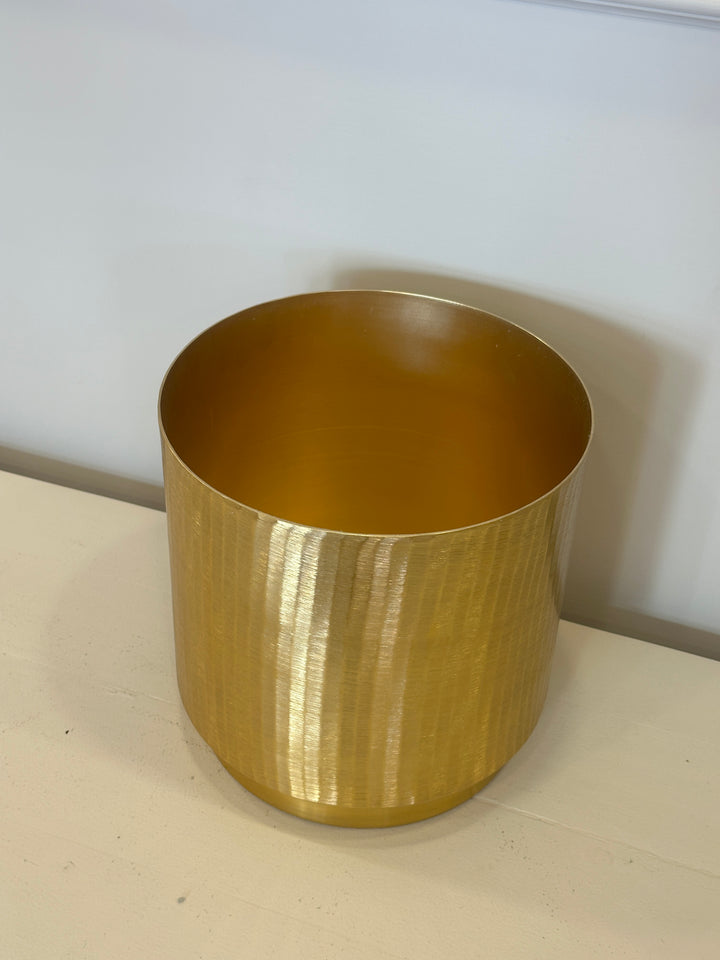 VASO-ORO-IN-LATTA-ADATTO AD OGNI TIPOLOGIA DI PIANTA-H27cm xD27cm