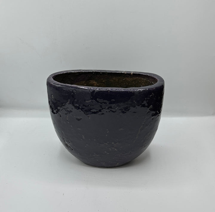 VASO-IN CERAMICA-VIOLA MISURE : H20x22x10