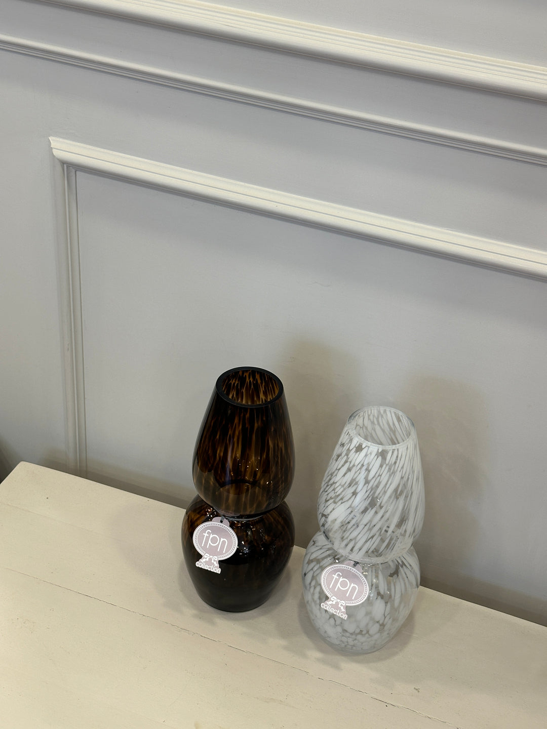 VASO-IN VETRO-LAVORAZIONE-MURANO-H34x D14Cm