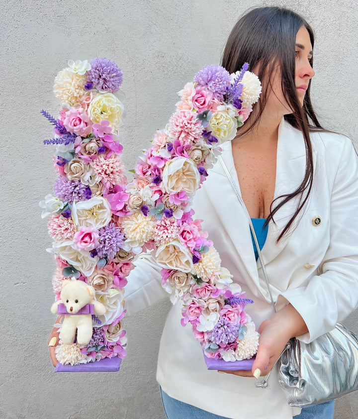ARTIFICIAL FLOWER LETTER-palette Lilla