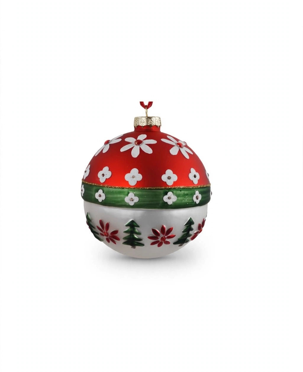 SFERA-DIA15-IN VETRO-ROSSA-BIANCO-VERDE.