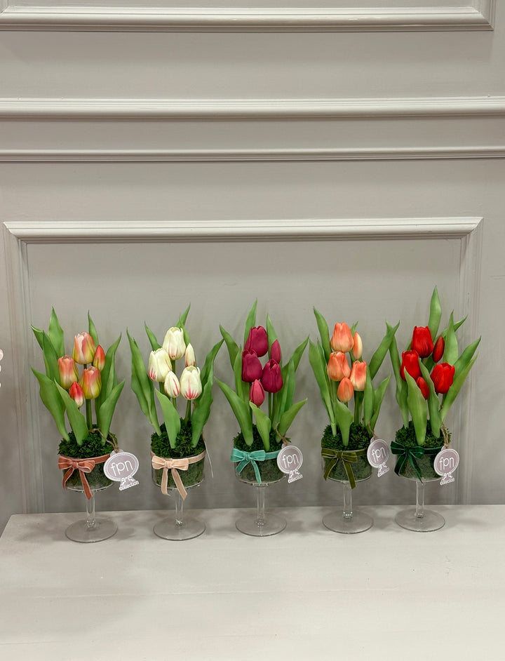 CALICE IN VETRO-COMPOSTO COME IN FOTO-H35CM- DISPONIBILE IN 5 COLORAZIONI