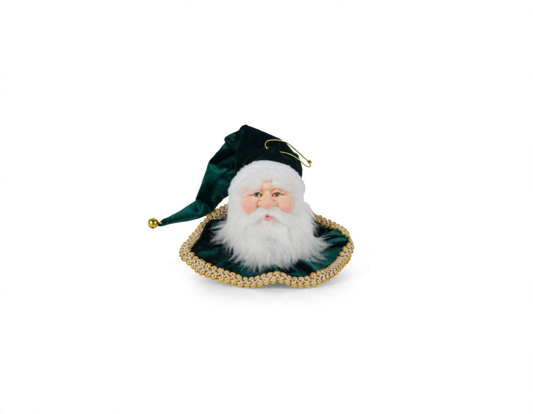 TESTA-BABBO NATALE DA APPENDERE-VERDE-H30cm
