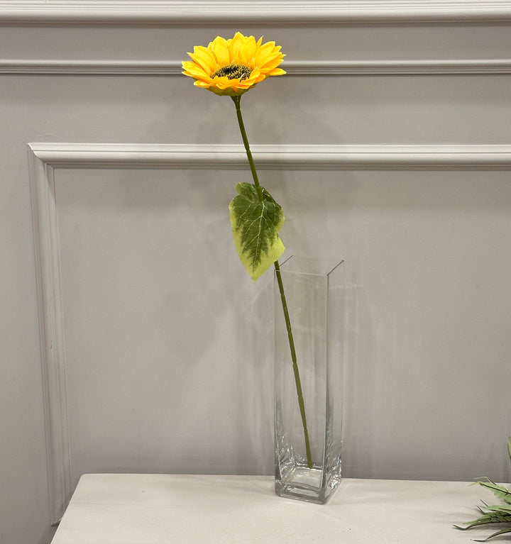 GIRASOLE-FLOCCATO-H65cm-STELO SAGOMABILE.