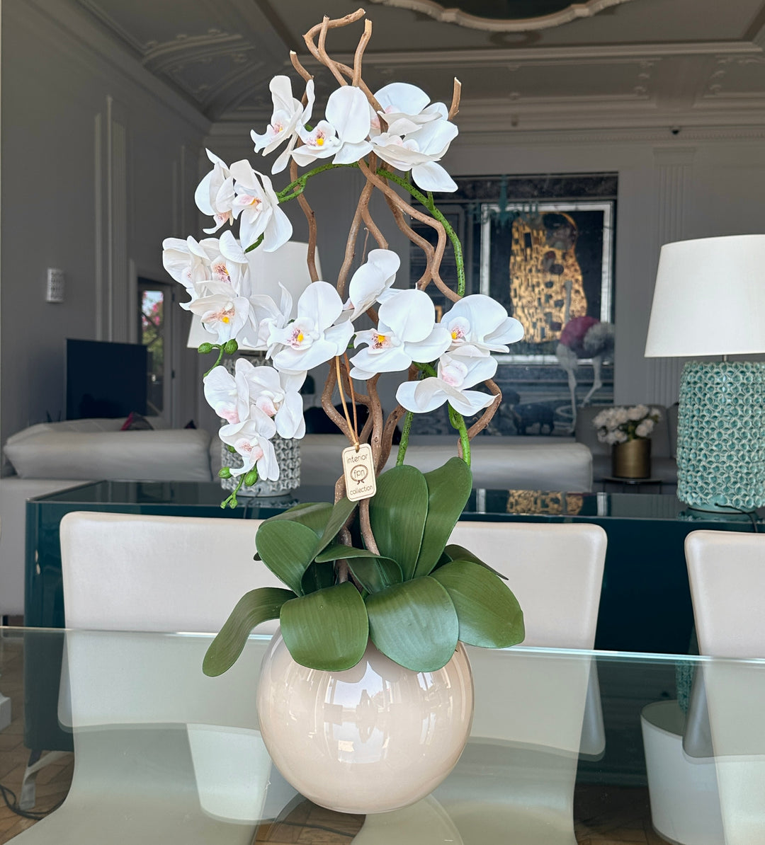 ORCHIDEA-CON VASO TORTORA -ARTIFICIALE-REAL TOUCH-H65cm