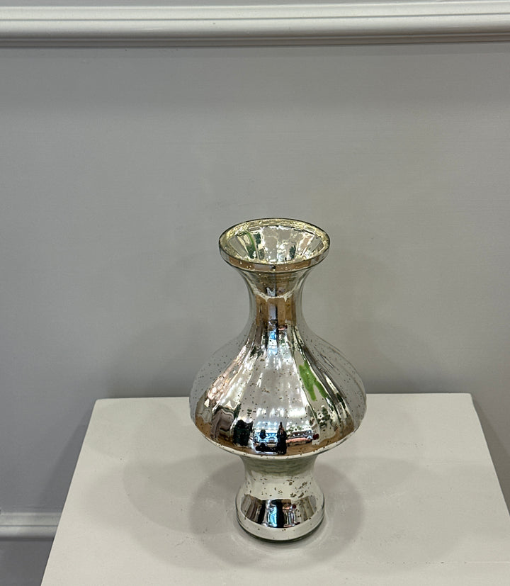 Vaso-in vetro-argentato-H28cm x 13cm
