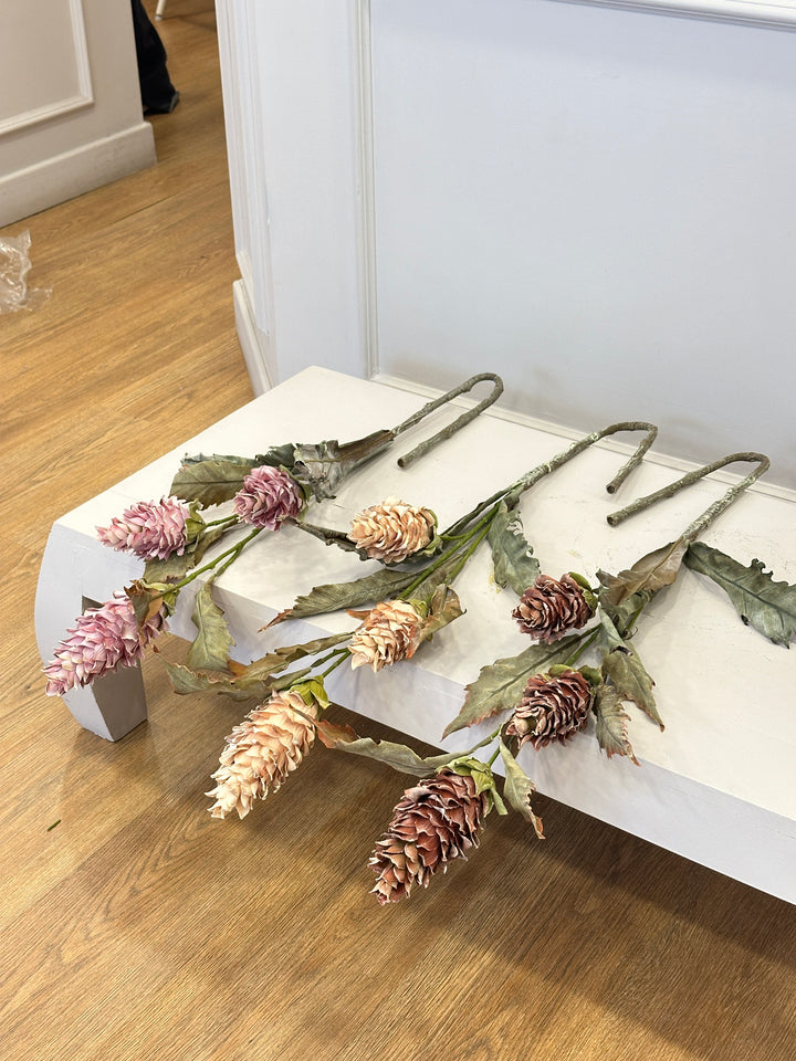 PROTEA-A TRE STELI-EFFETTO ANTICHIZZATO-DISPONIBILE IN TRE COLORAZIONI-H107cm