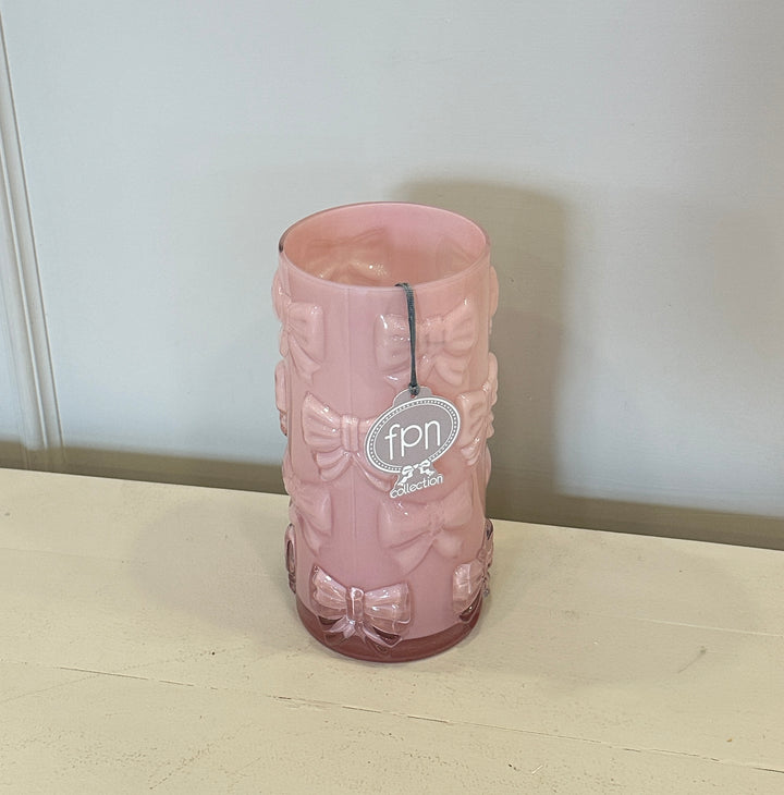 Vaso-in vetro-rosa lavorazione come in foto-unica dimensione.