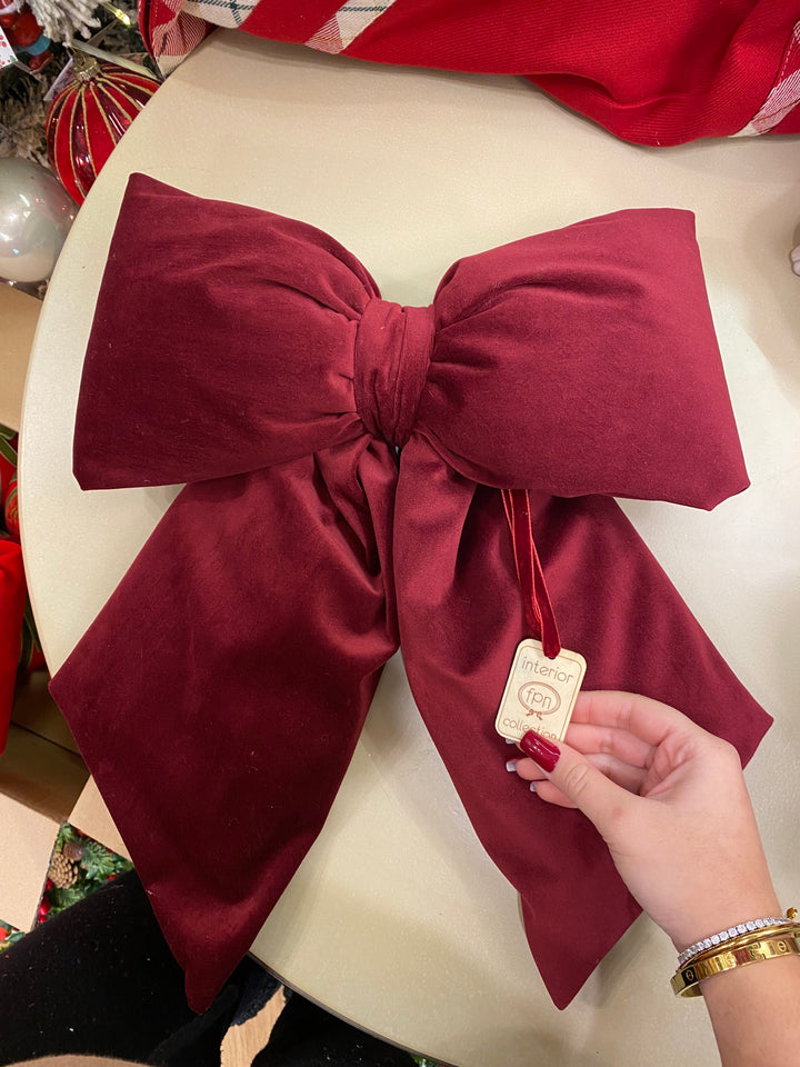 FIOCCO-IN-VELLUTO-PUNTALE-BOURDEAUX-DISPONIBILE IN DUE DIMENSIONI -40cm/30cm