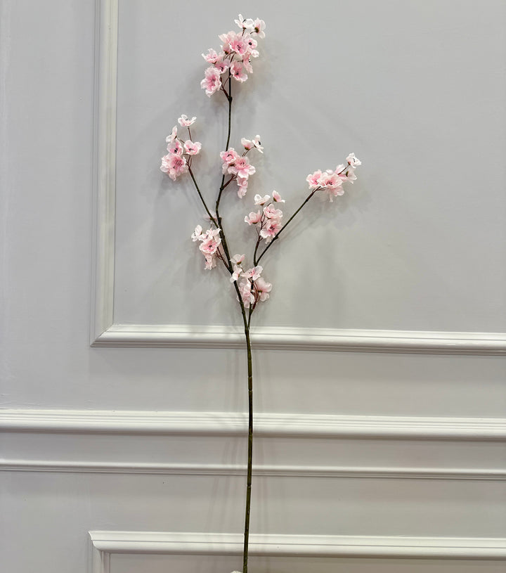 RAMO DI PESCO-ROSA -CON 2 STELI REALISTICO-H 80 cm