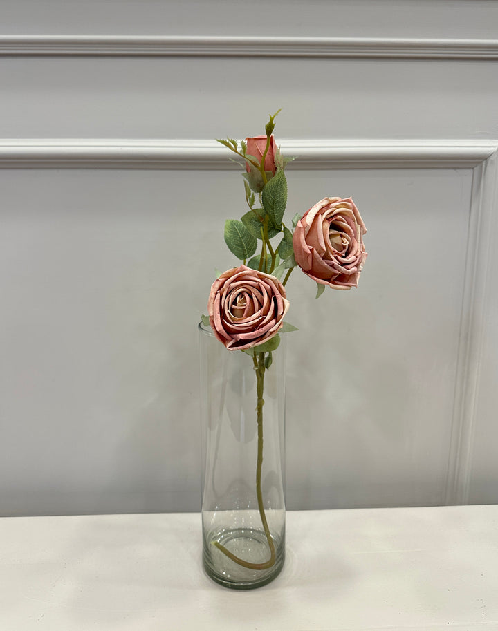 Rosa-artificiale-color rosa antico-H70cm