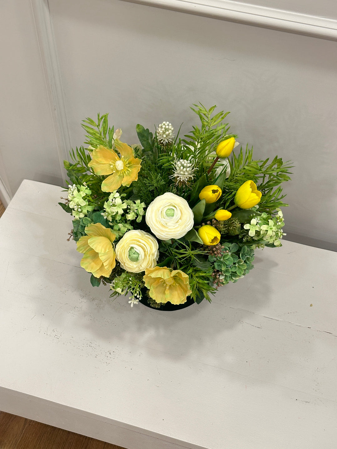 FLOVERY-BOX-COMPOSTA CON FIORI ARTIFICIALI--COLORI COME IN FOTO-H40cm